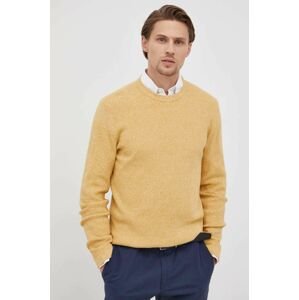 Bavlněný svetr Selected Homme pánský, žlutá barva, lehký