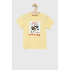 Dětské bavlněné tričko Birba&Trybeyond žlutá barva, s potiskem