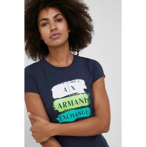 Tričko Armani Exchange dámský, tmavomodrá barva
