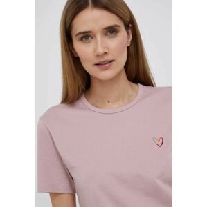 Bavlněné tričko Paul Smith růžová barva