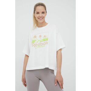 Bavlněné tričko Reebok Classic H49281 béžová barva