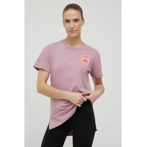 Bavlněné tričko adidas TERREX Patch Mountain Graphic H50944 růžová barva