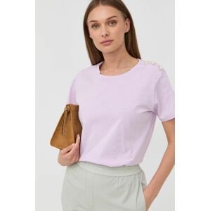 Bavlněné tričko Custommade fialová barva