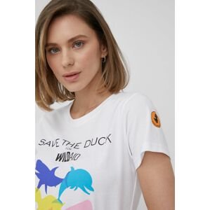 Bavlněné tričko Save The Duck bílá barva