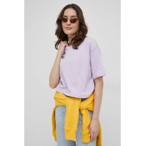 Bavlněné tričko OCAY fialová barva