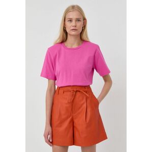Bavlněné tričko Gestuz růžová barva