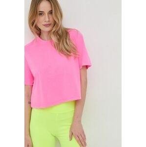 Bavlněné tričko UGG růžová barva