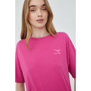 Bavlněné tričko Diadora fialová barva