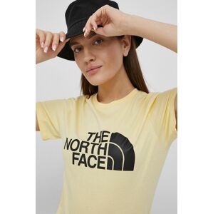 Bavlněné tričko The North Face žlutá barva
