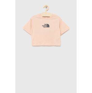 Dětské bavlněné tričko The North Face růžová barva