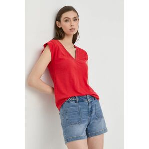 Plátěné tričko Morgan červená barva