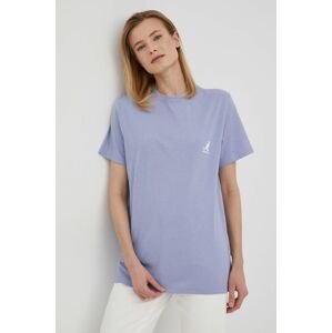 Bavlněné tričko Kangol fialová barva