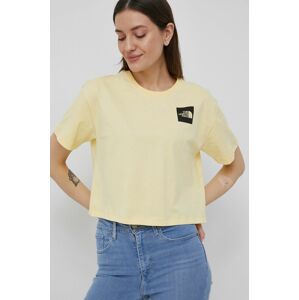 Bavlněné tričko The North Face žlutá barva