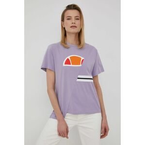 Bavlněné tričko Ellesse fialová barva