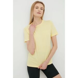 Bavlněné tričko Peak Performance žlutá barva