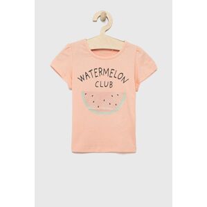 Dětské bavlněné tričko Name it růžová barva
