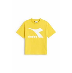 Dětské bavlněné tričko Diadora žlutá barva