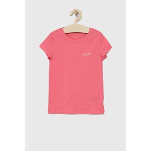 Dětské bavlněné tričko Tom Tailor růžová barva