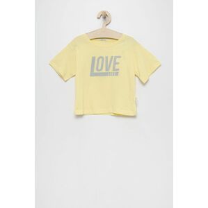 Dětské bavlněné tričko Tom Tailor žlutá barva