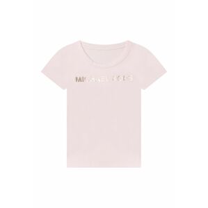 Dětské bavlněné tričko Michael Kors růžová barva