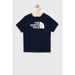 Dětské bavlněné tričko The North Face tmavomodrá barva, s potiskem