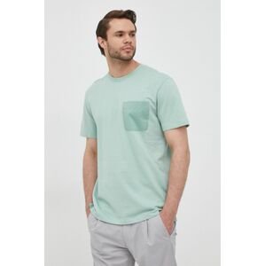 Bavlněné tričko Selected Homme tyrkysová barva