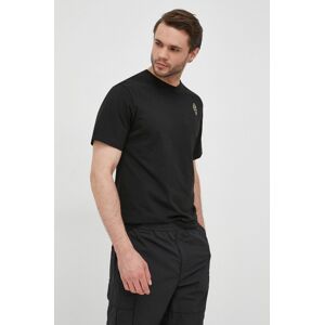 Bavlněné tričko Selected Homme černá barva, s aplikací