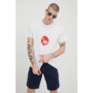 Bavlněné tričko Produkt by Jack & Jones bílá barva, s potiskem