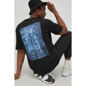 Bavlněné tričko Reebok Classic černá barva, s potiskem