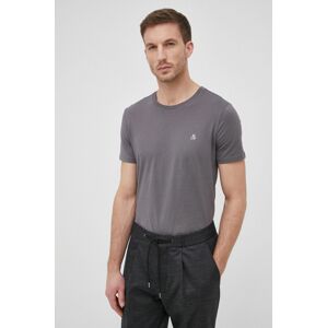 Bavlněné tričko Marc O'Polo šedá barva, hladký