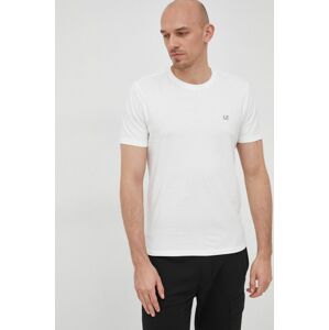 Bavlněné tričko C.P. Company bílá barva, s potiskem