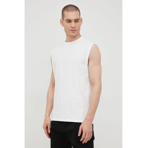 Bavlněné tričko Solid bílá barva