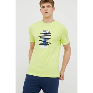 Bavlněné tričko RefrigiWear zelená barva, s potiskem