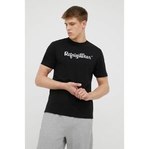 Bavlněné tričko RefrigiWear černá barva, s potiskem