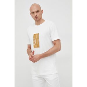 Bavlněné tričko Selected Homme bílá barva, s potiskem