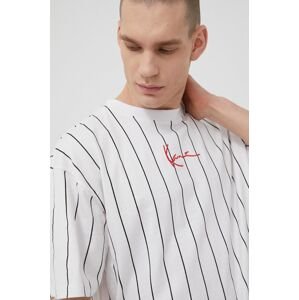 Bavlněné tričko Karl Kani bílá barva, vzorovaný