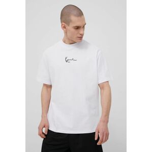 Bavlněné tričko Karl Kani bílá barva, s aplikací