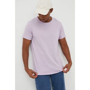 Bavlněné tričko Brave Soul fialová barva
