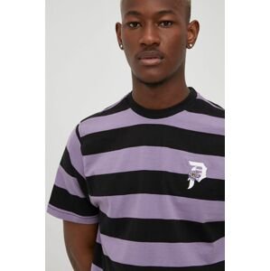 Bavlněné tričko Primitive Cut N Sew fialová barva, s aplikací