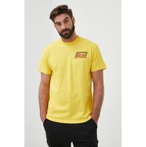 Bavlněné tričko Deus Ex Machina žlutá barva, s potiskem