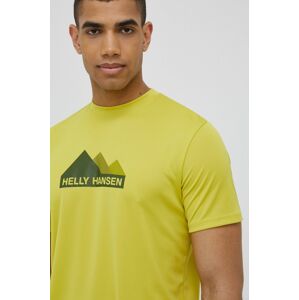 Sportovní tričko Helly Hansen žlutá barva, s potiskem