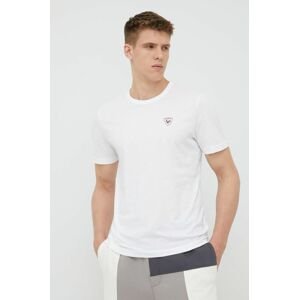 Bavlněné tričko Rossignol bílá barva, s aplikací, RLKMY02