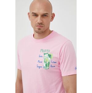 Bavlněné tričko MC2 Saint Barth růžová barva, s potiskem