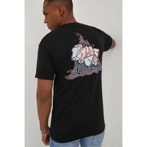 Bavlněné tričko HUF černá barva, s potiskem