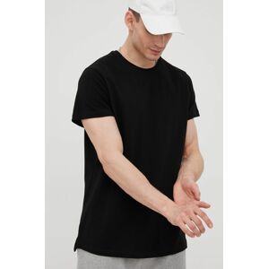 Bavlněné tričko John Frank černá barva