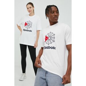 Bavlněné tričko Reebok Classic HD4015 bílá barva, s potiskem
