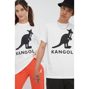 Bavlněné tričko Kangol béžová barva, s potiskem, KLEU005-01
