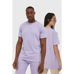 Bavlněné tričko Arkk Copenhagen fialová barva, hladký