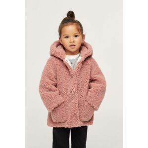 Dětský kabát Mango Kids růžová barva