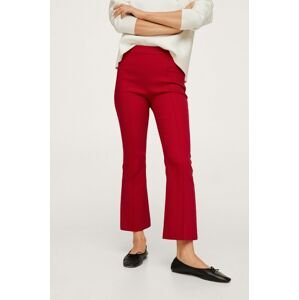 Kalhoty Mango dámské, červená barva, jednoduché, high waist